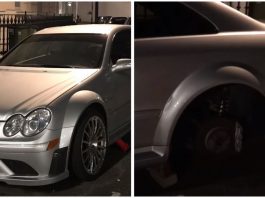 Kes curi rim kereta, kali ini Mercedes-Benz CLK63 AMG Black Series yang rare jadi mangsa!