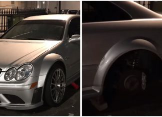 Kes curi rim kereta, kali ini Mercedes-Benz CLK63 AMG Black Series yang rare jadi mangsa!
