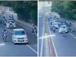 Polis trafik ‘lekat’ di atas bonet hadapan ketika cuba tahan kereta guna nombor plat fancy