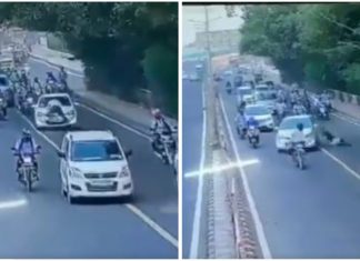 Polis trafik ‘lekat’ di atas bonet hadapan ketika cuba tahan kereta guna nombor plat fancy