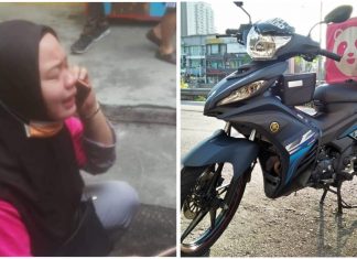 Rider FoodPanda wanita menangis motosikal guna untuk cari rezeki hilang