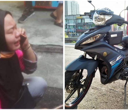 Rider FoodPanda wanita menangis motosikal guna untuk cari rezeki hilang