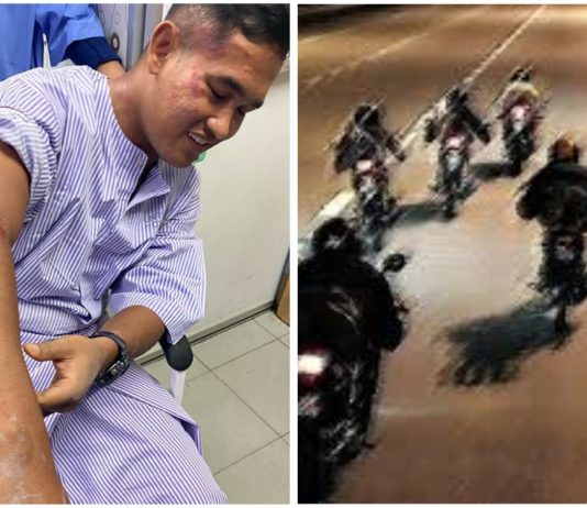 Mat rempit bertindak agresif tendang motosikal polis hingga sebabkan kecederaan