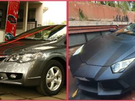 Replika Lamborghini Aventador ini asalnya ialah sebuah Honda Civic!