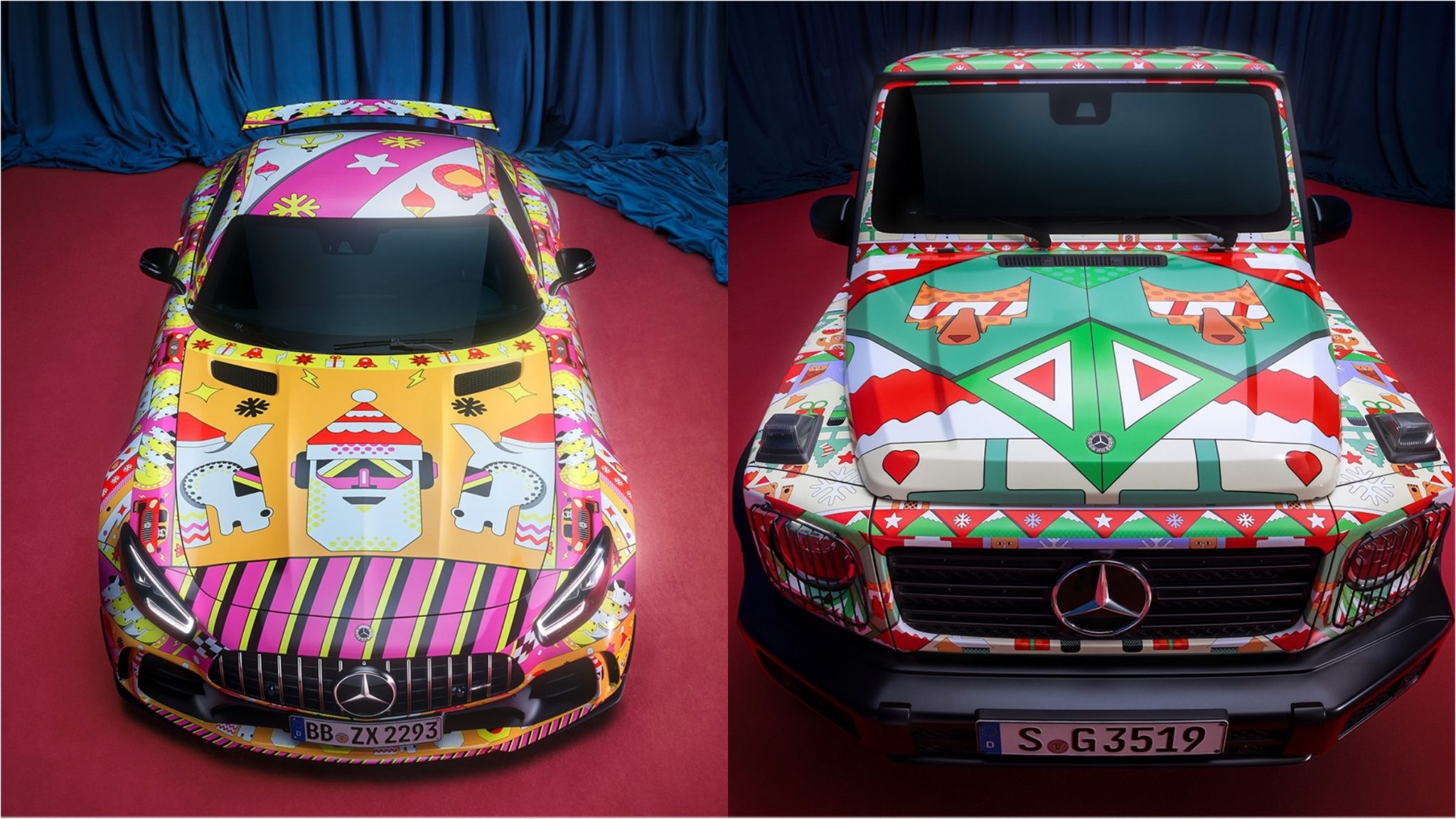Wrap unik Mercedes-Benz G-Class dan AMG GT R sempena sambutan Krismas ...