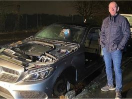 Mercedes C-Class Coupe ‘barai’ dikerjakan pencuri