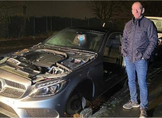 Mercedes C-Class Coupe ‘barai’ dikerjakan pencuri