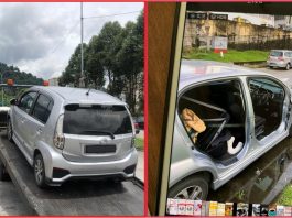 Pencuri ‘rembat’ pintu Perodua Myvi, barang berharga lain selamat