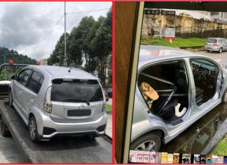 Pencuri ‘rembat’ pintu Perodua Myvi, barang berharga lain selamat