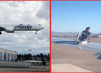 Lelaki ini ditahan selepas panjat sayap pesawat yang sedia untuk berlepas