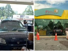 Bukan Myvi, kereta rempuh kedai stesen minyak