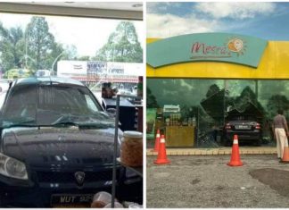Bukan Myvi, kereta rempuh kedai stesen minyak