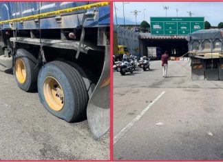 Polis tembak tayar lori lebih muatan, pandu secara zig-zag