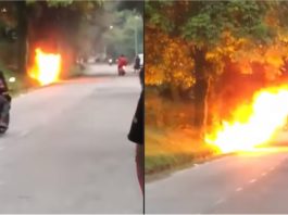 Dua lelaki ditahan bakar Modenas Kriss sebab berang dengan ekzos bising