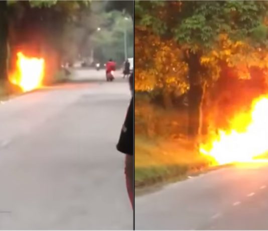 Dua lelaki ditahan bakar Modenas Kriss sebab berang dengan ekzos bising