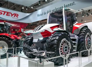 Steyr Konzept, traktor hibrid yang dilengkapi 5 motor elektrik dan dron!