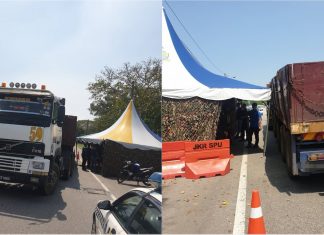 Pemandu treler tiada lesen kelas E ditahan selepas langgar khemah SJR