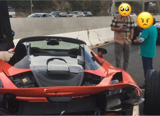 McLaren 720S Spider sewa terlibat kemalangan ketika berlumba dengan Lamborghini Huracan Spyder