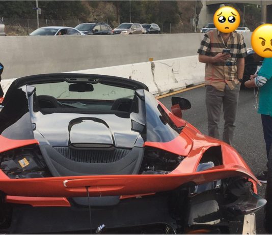 McLaren 720S Spider sewa terlibat kemalangan ketika berlumba dengan Lamborghini Huracan Spyder