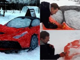 Pasangan kekasih ini hasilkan replika Ferrari LaFerrari guna salji!