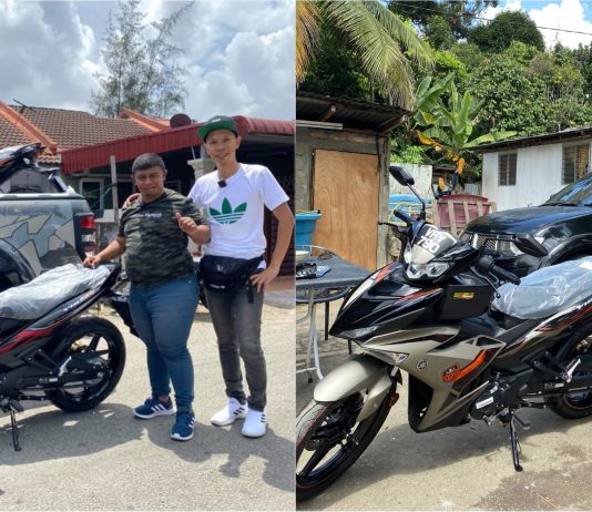 Syahmi Sazli hadiahkan Yamaha Y15ZR untuk Yoe Parey dan Bedul