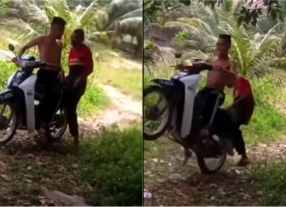 Remaja biadap, aniaya warga emas dengan wheelie motosikal