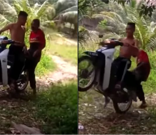Remaja biadap, aniaya warga emas dengan wheelie motosikal