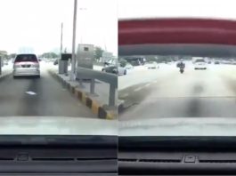 Motosikal menyelit di laluan SmartTag jadi punca kereta langgar palang tol
