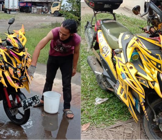 Ubah suai motosikal lelaki ini jadi perhatian ramai, rupa dah macam Bumblebee!