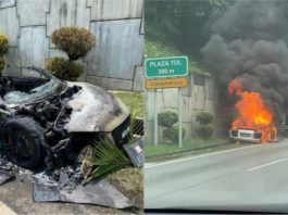 Pemandu selamat, Audi R8 terbakar dijilat api