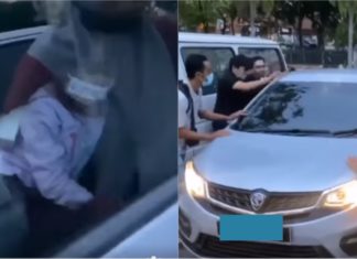 Ibu cemas kanak-kanak terlelap dan terkunci dari dalam kereta