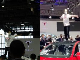 Pemilik Tesla mengamuk, lompat atas Model 3 di Shanghai Auto Show