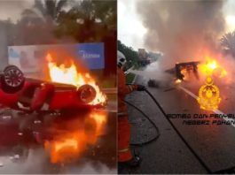 Lamborghini Urus terbakar, pemandu dan penumpang selamat
