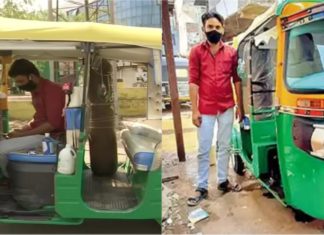 Ingin bantu pesakit Covid-19, lelaki di India ini ubah beca miliknya jadi ambulans