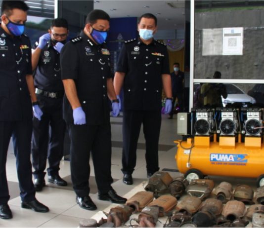 Polis berkas lapan individu bergiat aktif curi tabung ekzos