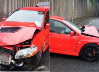 Semalam menang Mitsubishi Lancer Evolution IX, hari ini total lost!