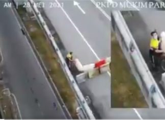 Lelaki ini batalkan hasrat rentas daerah setelah dirakam dron polis