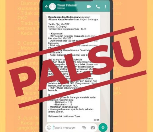 Selangor kuat kuasa PKP 3.0 palsu
