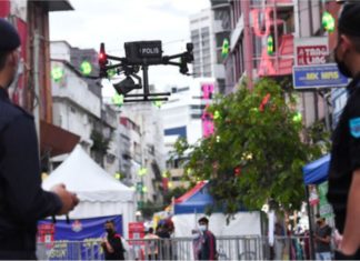 Dron jadi inisiatif polis Terengganu untuk pantau suhu badan