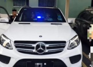 Polis buru pemilik Mercedes GLE Coupe guna lampu strob untuk elak kesesakan
