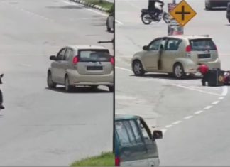 Gara-gara Perodua Myvi belok tiba-tiba, rider penghantar makanan kemalangan