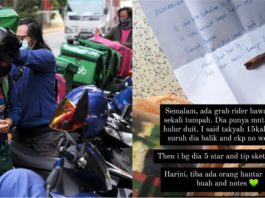 Penghantar makanan hantar hadiah, rasa bersalah tertumpahkan kopi pelanggan