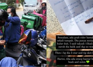 Penghantar makanan hantar hadiah, rasa bersalah tertumpahkan kopi pelanggan