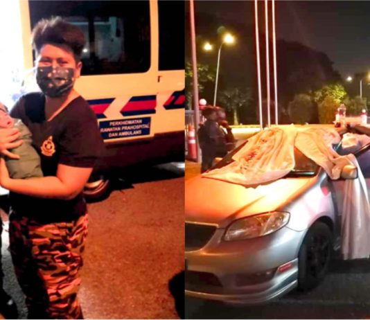 Tak sempat ke hospital, suami masuk balai bomba minta pertolongan isteri bersalin