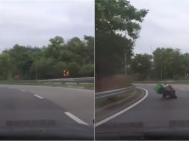 Rider GrabFood syok ‘corner baring’ acah pelumba MotoGP, tak sedar dirakam!