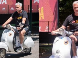 Peminat rakam Jose Mourinho tunggang Vespa SmallFrame pusing kompleks latihan AS Roma