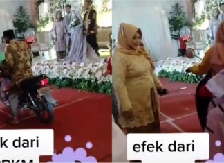 Majlis kahwin pandu lalu gara-gara lockdown di Indonesia perkahwinan drive-thru