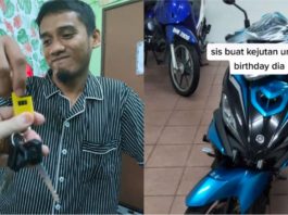 Motosikal suami sering rosak, wanita ini hadiahkan Yamaha 135LC