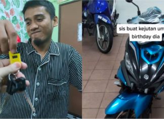 Motosikal suami sering rosak, wanita ini hadiahkan Yamaha 135LC