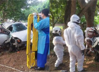 Saksi: “Saya lihat Myvi tu berpusing banyak kali sebelum hentam pokok”